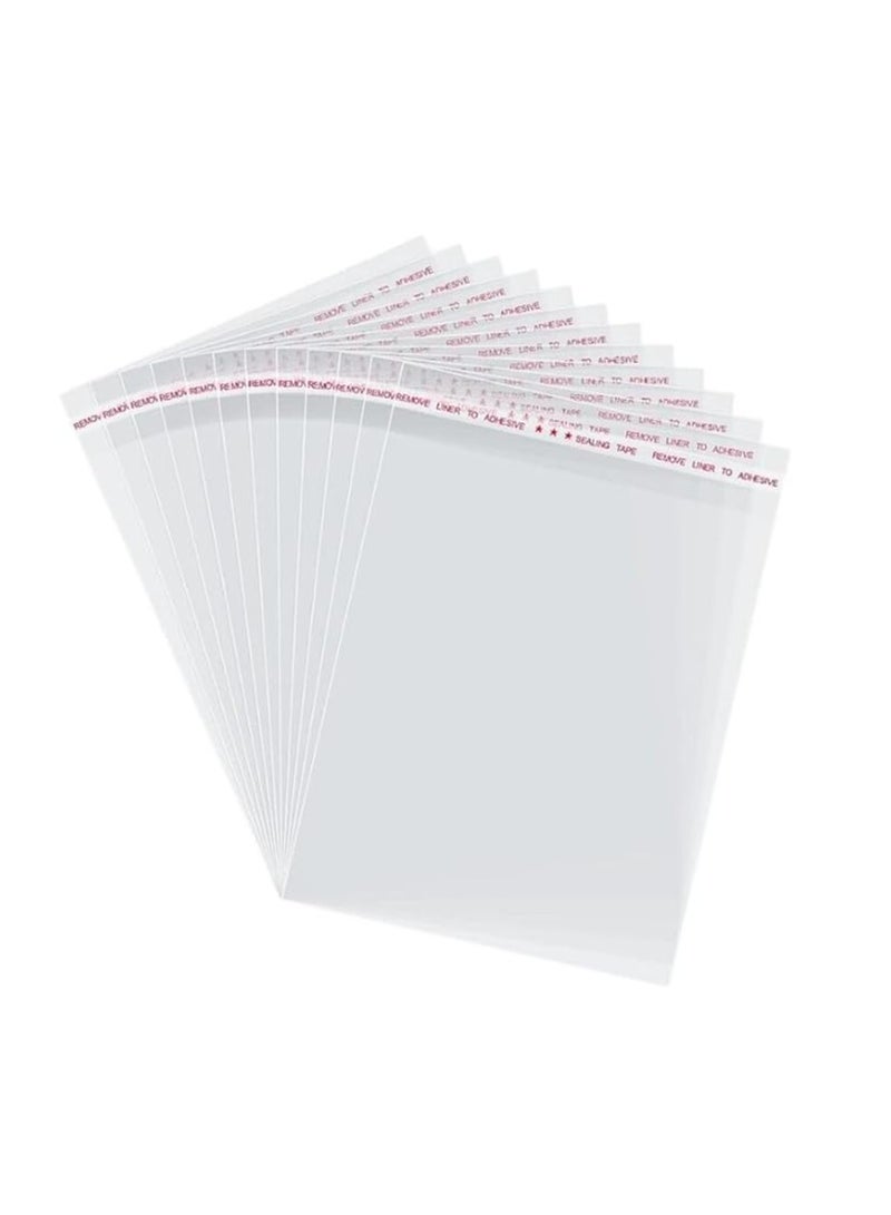 Terabyte Clear Resealable Plastic Bags Self Adhesive Sealing OPP Cello for Bakery Cookies Candy Treats Decorative Wrappers, 100pcs Size 6x9 Inches - Image 1