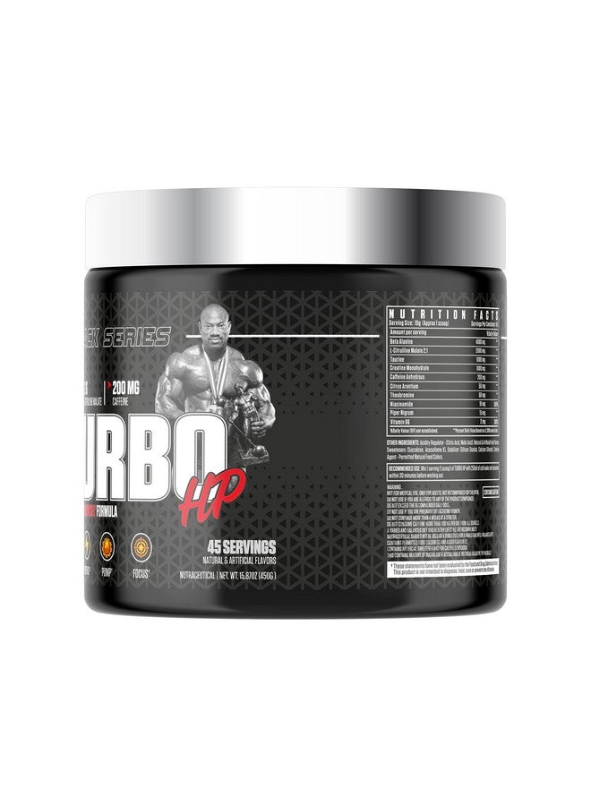 DEXTER JACKSON ديكستر جاكسون بلاك سيريز تيربو إتش بي أدفانس تركيبة ما قبل التمرين | نكهة التفاح الأخضر | 45 حصة، 450 جرام - Image 3