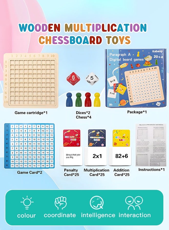 GROIC Wooden Montessori Math Multiplication Board Game,9X9 Math Games Educational Board Games, Preschool Funny Counting Toy - Image 4