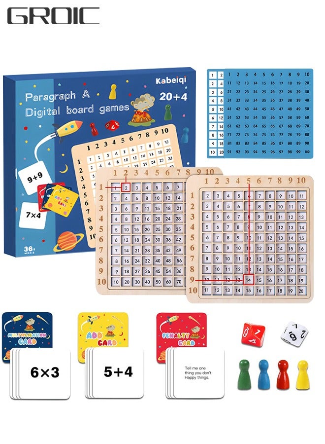 GROIC Wooden Montessori Math Multiplication Board Game,9X9 Math Games Educational Board Games, Preschool Funny Counting Toy - Image 1