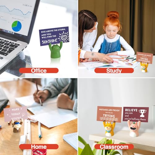 NOONEAU 2 PCS Inspirational Cute Office Decor - Motivational Quotes Desk Ornaments,Minimalist Inspirational Tiny Desktop Figurines - Ideal Gifts for Friends,Colleagues,Teachers,and Students(Men and Girl) - Image 4