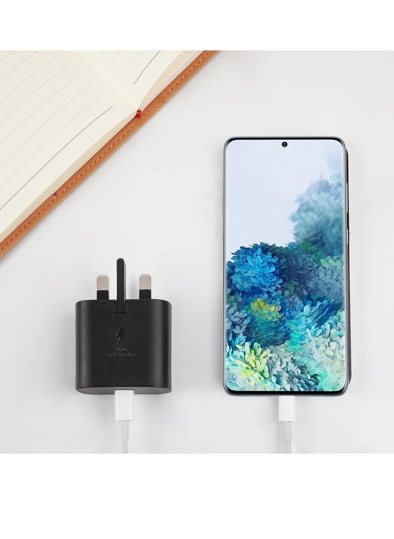 Generic - Fast Charger for Samsung Galaxy Charger Adapter Head with Charging Cable 25 watts , S23 S22 Ultra S22 S21 Ultra S21 S21 A52 A32-25W, Compatible With Other Type C Power Adapter, Protecting the Battery - Image 1