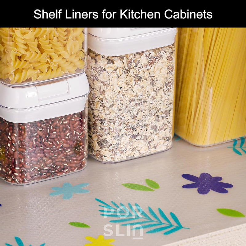 Porslin Kitchen Drawers Mat Liners, 45cm x 5m Roll, Non-Slip, Waterproof, Washable, BPA-Free, Durable EVA for Shelves, Cupboards, Drawers, Fridge Mats, Wardrobe, Food Safe (Yellow Green) - Image 2