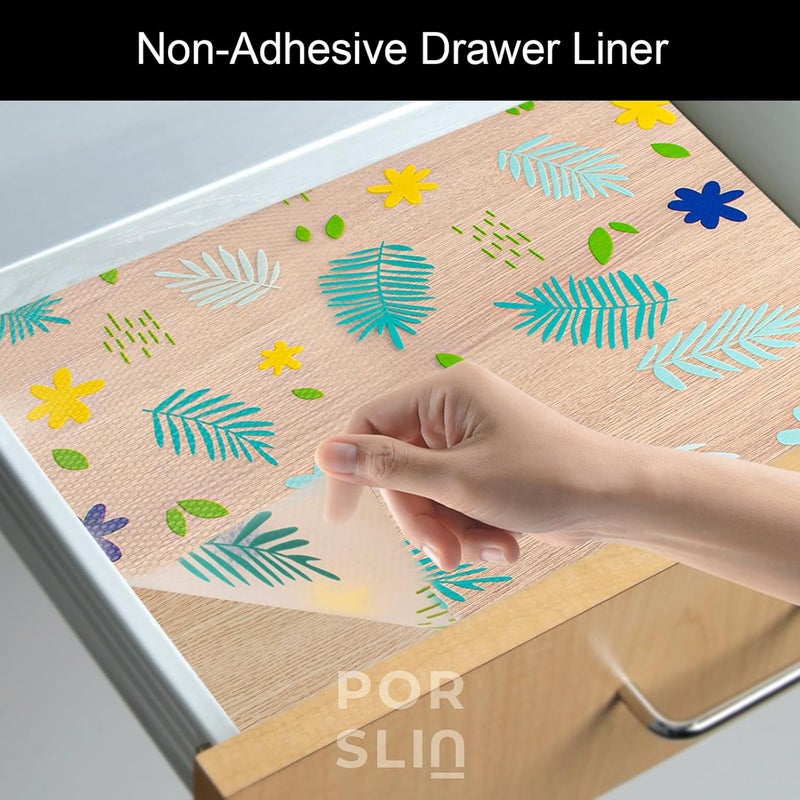 Porslin Kitchen Drawers Mat Liners, 45cm x 5m Roll, Non-Slip, Waterproof, Washable, BPA-Free, Durable EVA for Shelves, Cupboards, Drawers, Fridge Mats, Wardrobe, Food Safe (Yellow Green) - Image 4