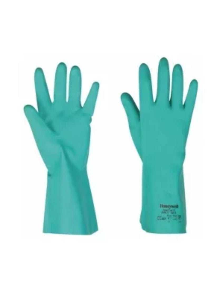 Honeywell Honeywell 2095301 Powercoat Nitraf, Chemical Resistant Gloves, Green, Nitrile, Cotton Flocked Liner, Size 9  - Image 1