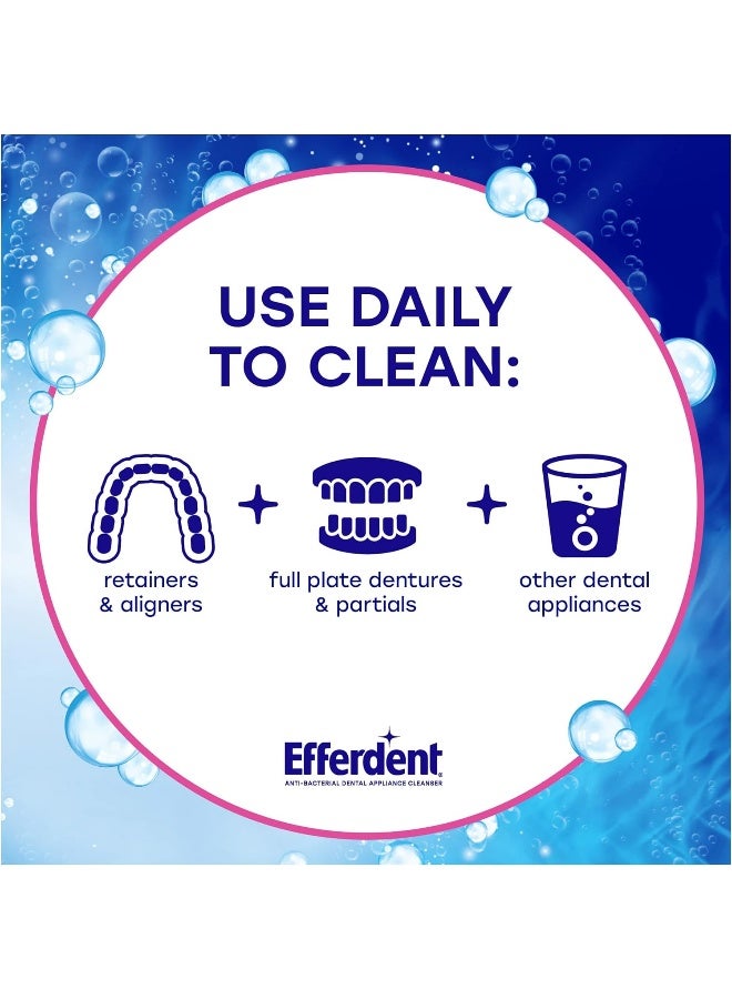 Efferdent Retainer Cleaning Tablets, Denture Cleanser Tablets for Dental Appliances, Complete Clean, 126 Tablets - Image 4
