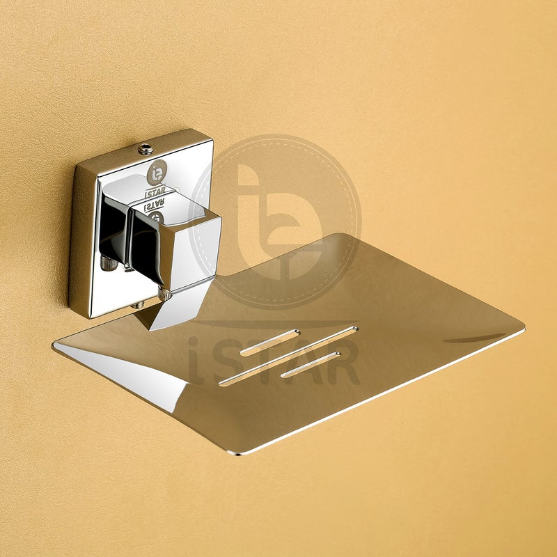 iSTAR Stainless Steel Chrome Finish Square Soap Dish Holder for Bathroom Soap Case/Soap Stand for Kitchen Bathroom Accessories - Image 3
