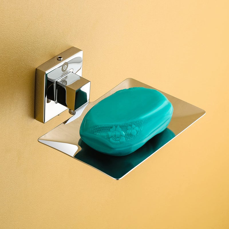 iSTAR Stainless Steel Chrome Finish Square Soap Dish Holder for Bathroom Soap Case/Soap Stand for Kitchen Bathroom Accessories - Image 2