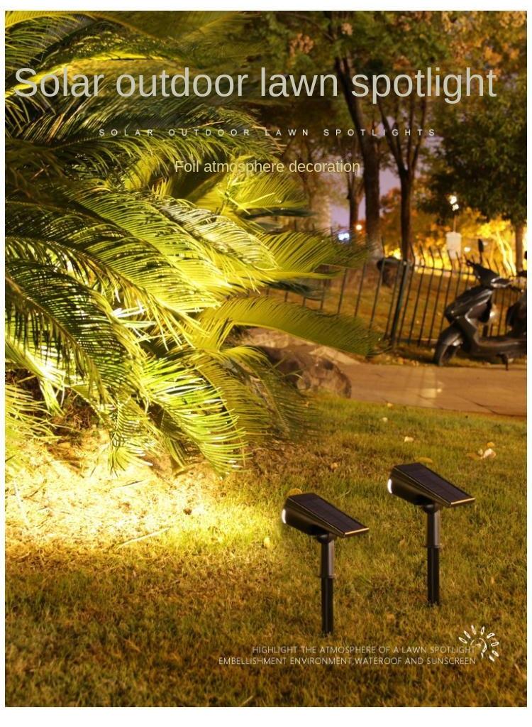 طقم مصابيح LED للحديقة بالطاقة الشمسية للأماكن الخارجية مكون من قطعتين (7LED) - Image 2