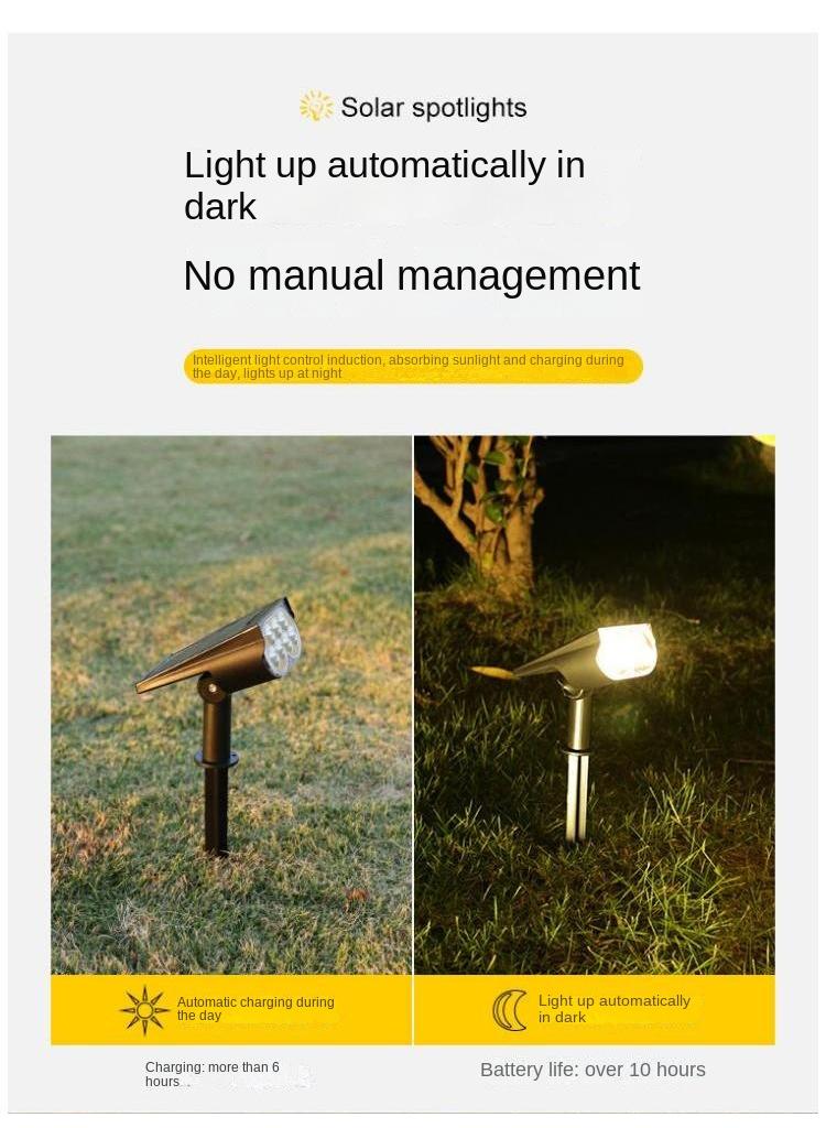 طقم مصابيح LED للحديقة بالطاقة الشمسية للأماكن الخارجية مكون من قطعتين (7LED) - Image 5