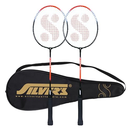 Silvers Silver's Alloy Steel Drive Badminton Kit (2 Racquets with Full Cover)(Red/Black) - Image 1