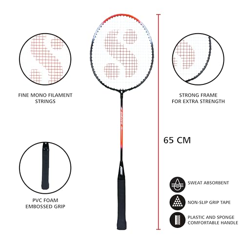 Silvers Silver's Alloy Steel Drive Badminton Kit (2 Racquets with Full Cover)(Red/Black) - Image 3