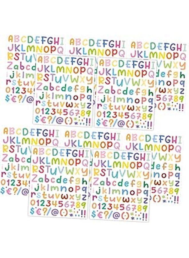 Colorful Alphabet Number Stickers 10 Sheets Self Adhesive for Scrapbooking Phone Cases Mailbox - Image 1