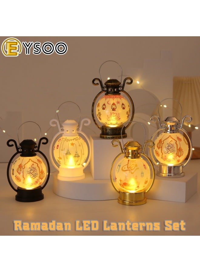  إيسو مصابيح طاولة إيسو الرمضانية - 5 قطع مصابيح LED، زينة طاولة عيد مبارك للغرف والمعيشة والديكور المنزلي - Image 3