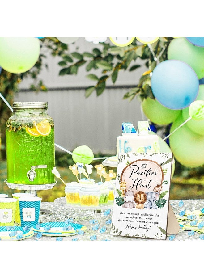 Roowest 51 Pcs Cool Baby Shower Games Include Baby Pacifier Hunt Sign Wooden Gift Sets Gender Reveal Party Favors 50 Acrylic Mini Plastic Pacifiers for Gender Reveal Supplies - Image 4