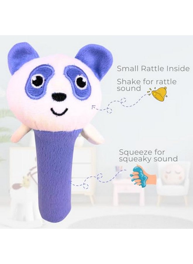 ستوريو لعبة خشخشة ناعمة فاخرة على شكل وجه باندا من ستوريو مع مقبض للضغط لإصدار صوت صرير - Image 5