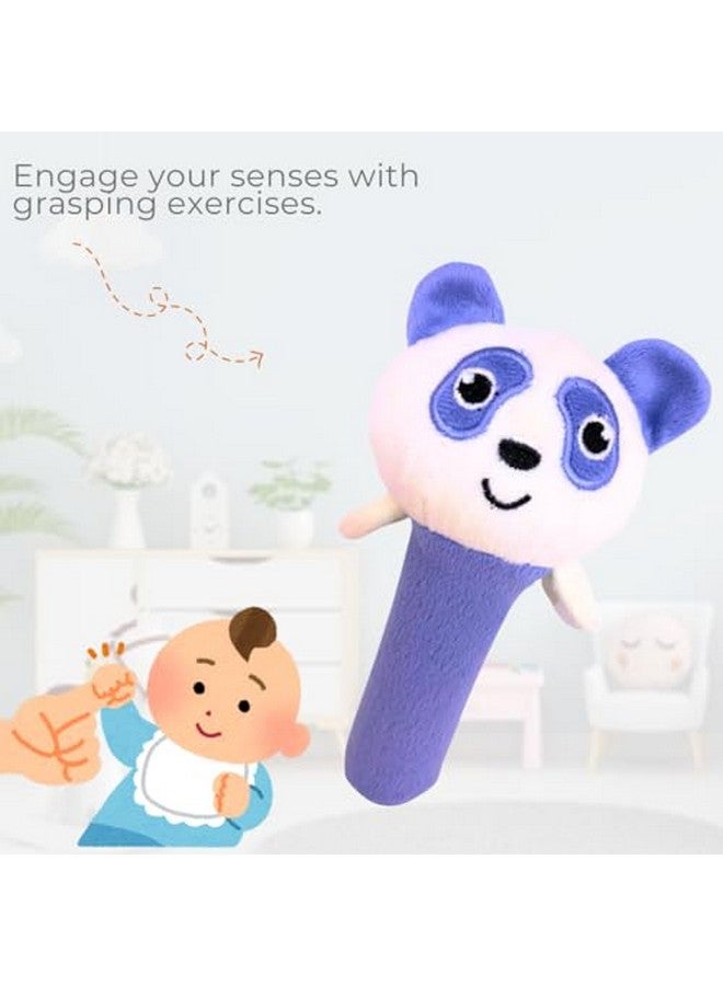 ستوريو لعبة خشخشة ناعمة فاخرة على شكل وجه باندا من ستوريو مع مقبض للضغط لإصدار صوت صرير - Image 4