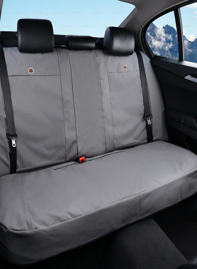 Coverado Universal Car Back Seat Covers - Canvas Rear Seat Cushions for Kids, Dogs & Most Vehicles - Gray - Image 1
