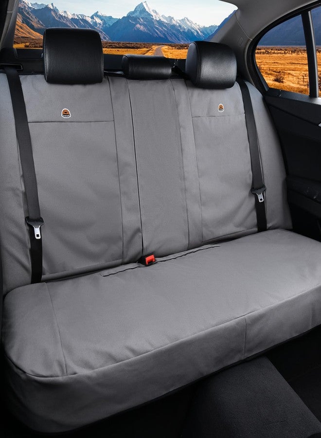 Coverado Universal Car Back Seat Covers - Canvas Rear Seat Cushions for Kids, Dogs & Most Vehicles - Gray - Image 4