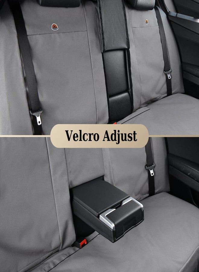 Coverado Universal Car Back Seat Covers - Canvas Rear Seat Cushions for Kids, Dogs & Most Vehicles - Gray - Image 2
