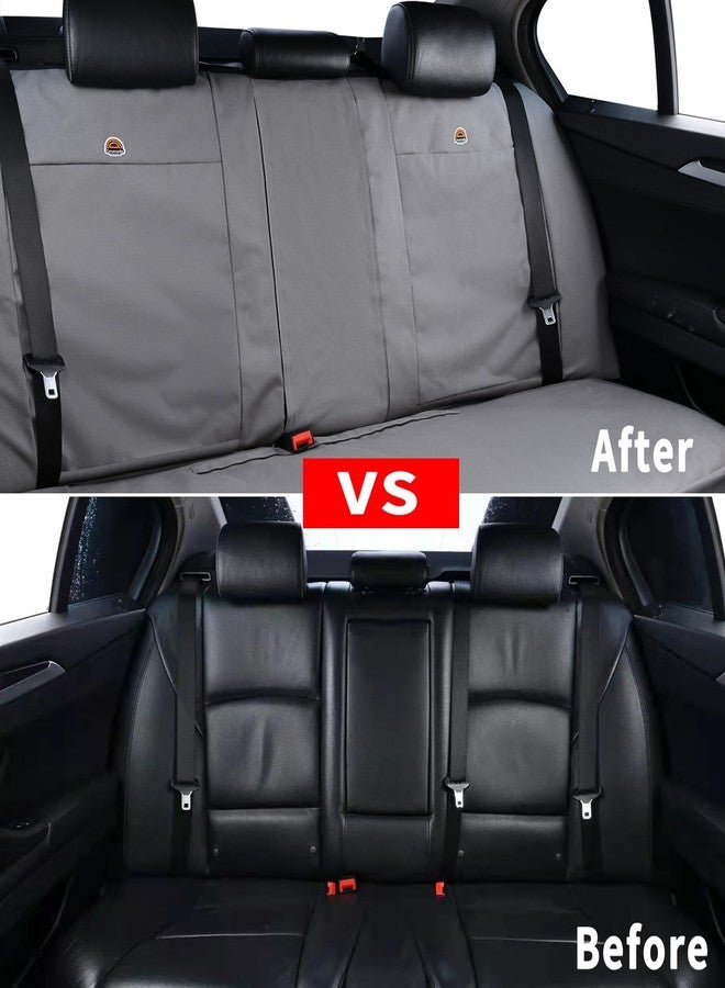 Coverado Universal Car Back Seat Covers - Canvas Rear Seat Cushions for Kids, Dogs & Most Vehicles - Gray - Image 5
