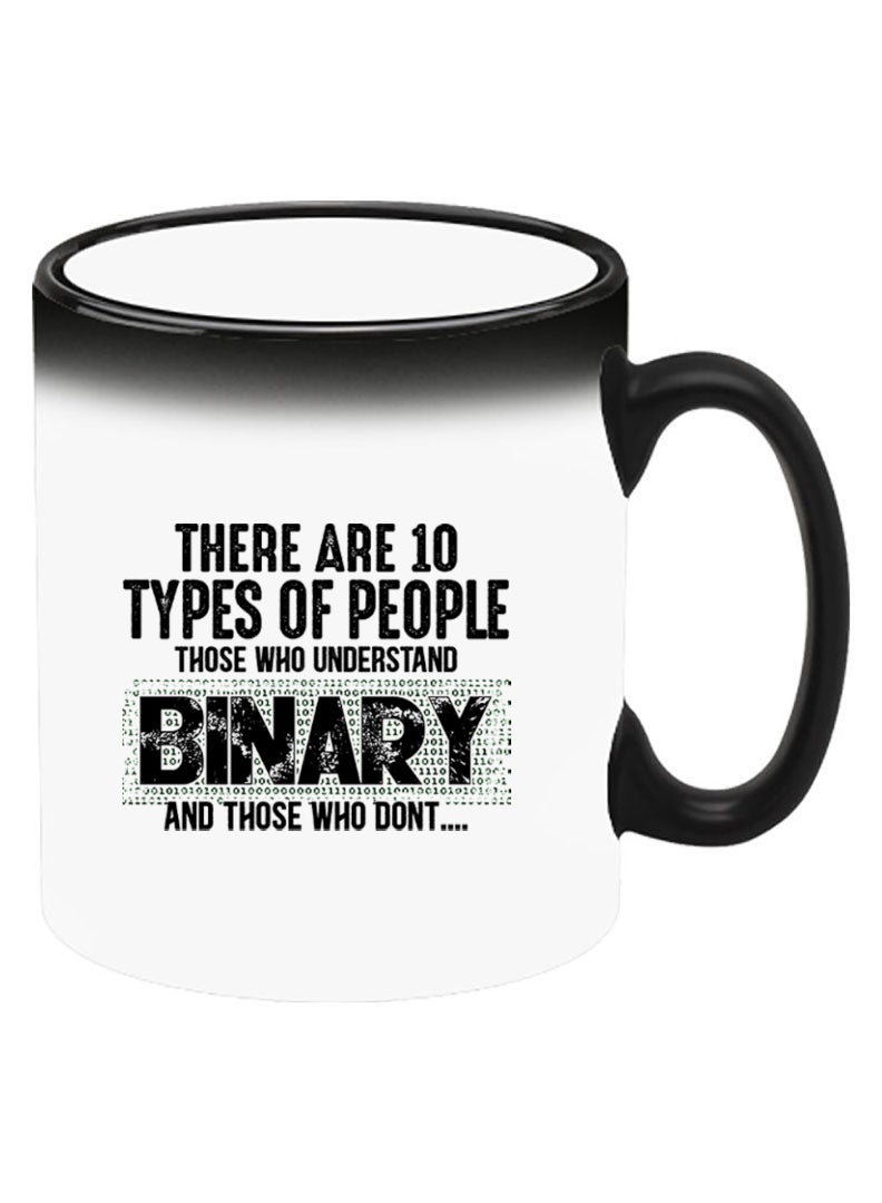 Theodor Color Changing Heat Sensitive Ceramic Mug, Image Revealed When HOT Liquid is Added! Binary Black - Image 2