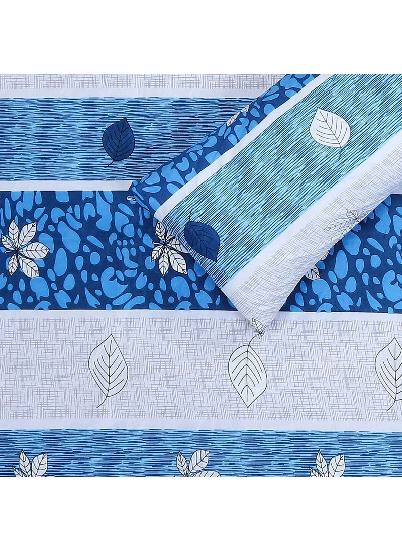 Status Contract Status Contract Cotton Rich Double Bedsheet with 2 Pillow Covers for Bed Room Home Hotel120 GSM Blue Stripes  - Image 4