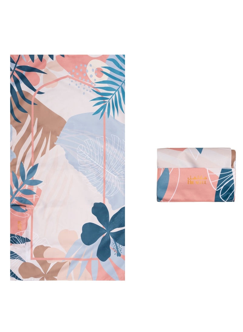 Hilalful سجادة صلاة هلالفول المحمولة من البوليستر - نباتات باستيل | سجادة صلاة للمسلمين للأطفال | مقاومة للماء | مضادة للانزلاق | هدية إسلامية لعيد الفطر، رمضان | للسفر | خفيفة الوزن - Image 1