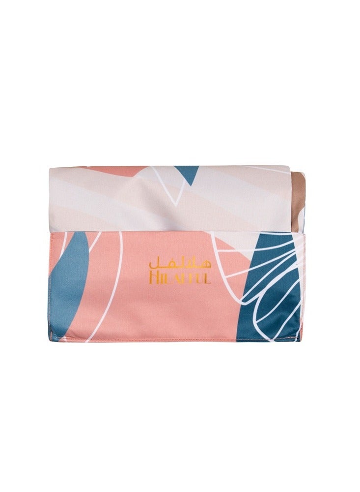 Hilalful سجادة صلاة هلالفول المحمولة من البوليستر - نباتات باستيل | سجادة صلاة للمسلمين للأطفال | مقاومة للماء | مضادة للانزلاق | هدية إسلامية لعيد الفطر، رمضان | للسفر | خفيفة الوزن - Image 2