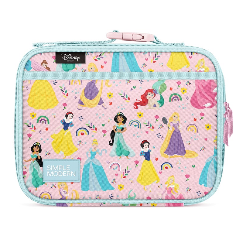 Simple Modern Disney Kids Lunch Box for School Reusable Insulated Lunch Bag for Toddler Girl and Boy Meal Containers with Exterior Interior Pockets Hadley Collection Princess Rainbows - Image 2