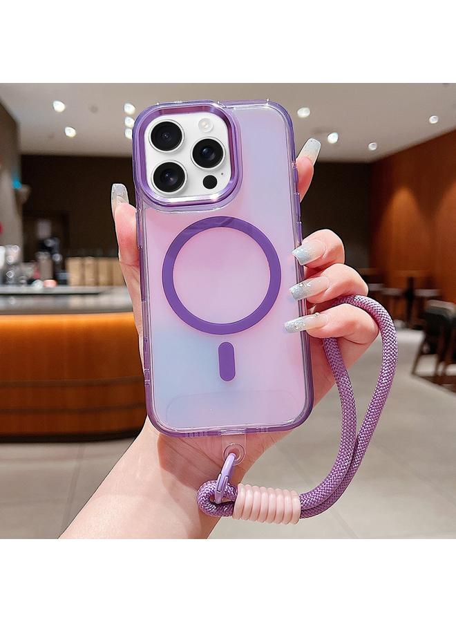 اس-توب جراب هاتف ماج سيف برايت شادو متغير اللون مع حزام معصم لهاتف آيفون 16 برو - Image 1