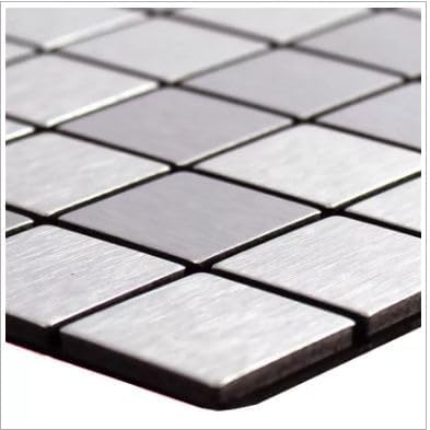 Ketumal Self-Adhesive Aluminum Mosaic Peel and Stick Metal Tiles 3D Wall Sticker Panel Backsplash for Kitchen & Bathroom (12"x12") (Silver, 5) - Image 3