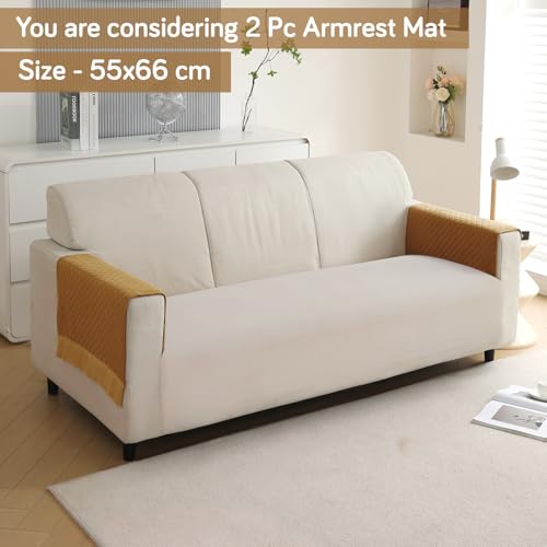 HOKIPO Holland Velvet Sofa Armrest Cover Set (2pcs), Gold (IN-781-GLD*2) - Image 3