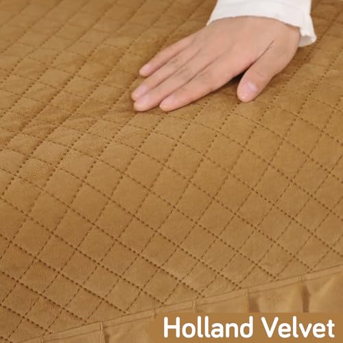 HOKIPO Holland Velvet Sofa Armrest Cover Set (2pcs), Gold (IN-781-GLD*2) - Image 4