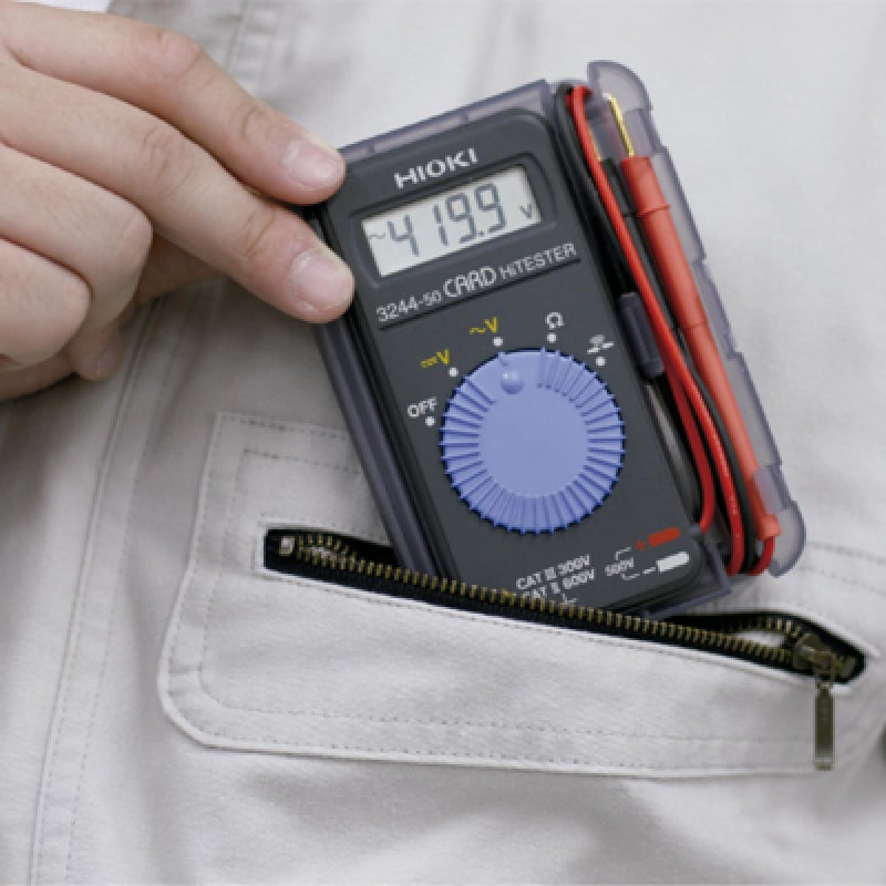 Hioki 3244-60 Card HiTester and Digital Multimeter, 41.99 Megaohms Resistance, 500V AC/DC Voltage - Image 3