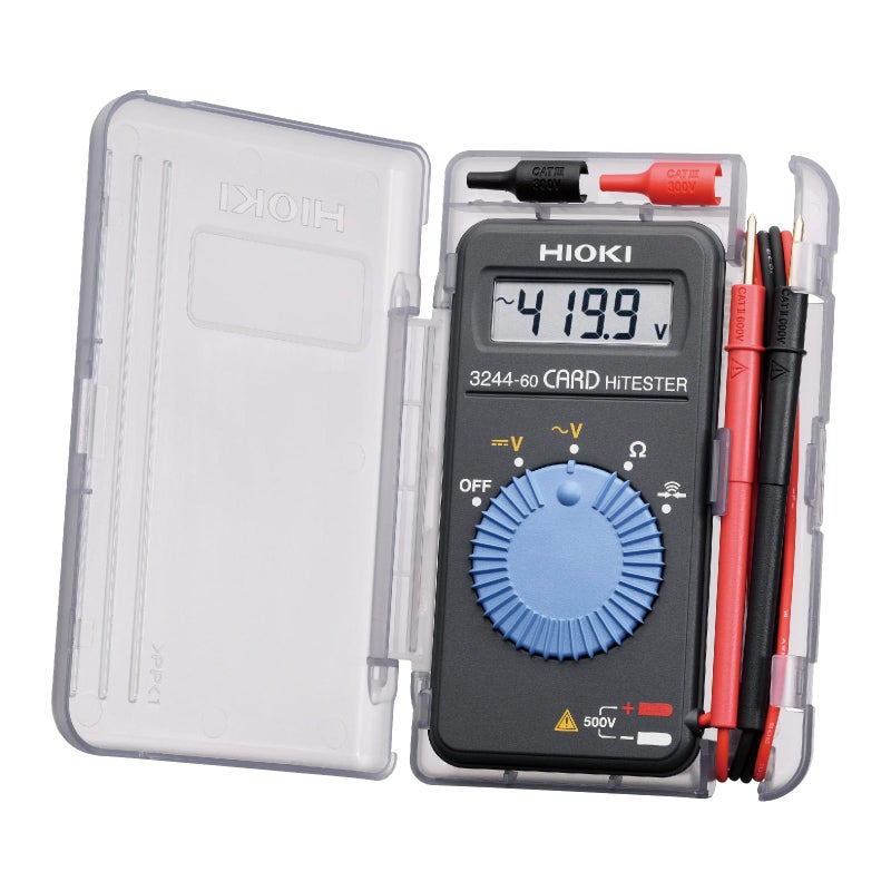 Hioki 3244-60 Card HiTester and Digital Multimeter, 41.99 Megaohms Resistance, 500V AC/DC Voltage - Image 1