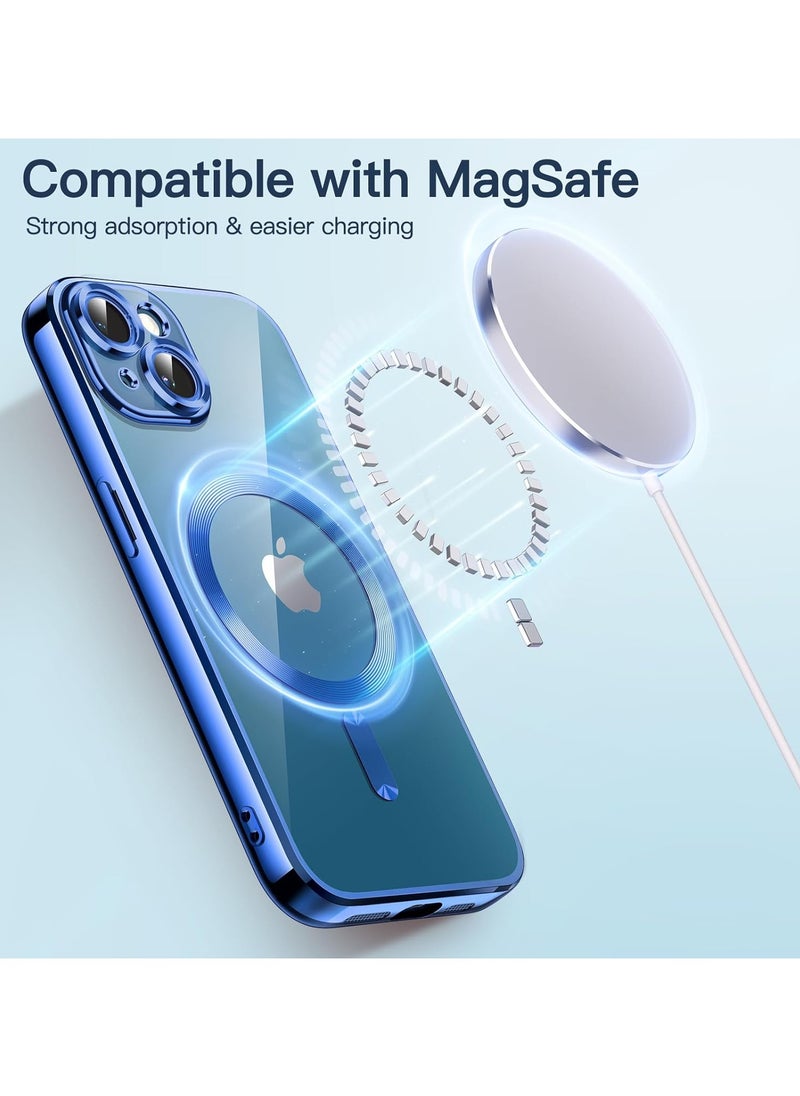 Generic - Magnetic Clear for iPhone 15 Case with MagSafe Integrated Camera Protection Glass Silicone Cover Slim Thin Non Yellowing Anti Fingerprint Scratch Wireless Charging - Image 1