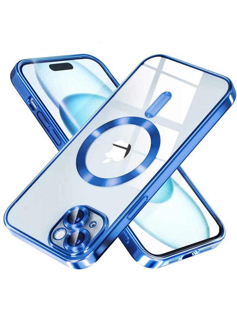Generic - Magnetic Clear for iPhone 15 Case with MagSafe Integrated Camera Protection Glass Silicone Cover Slim Thin Non Yellowing Anti Fingerprint Scratch Wireless Charging - Image 1