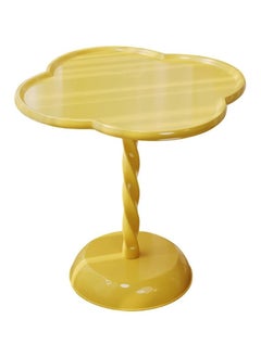 XiuWoo 50*55cm Modern End Table for Small Spaces Round End Table, Decorative Pedestal Table, Small Clover Coffee Table, Side Table Living Room for Sofa Couch Chair Patio, Yellow  - Image 3