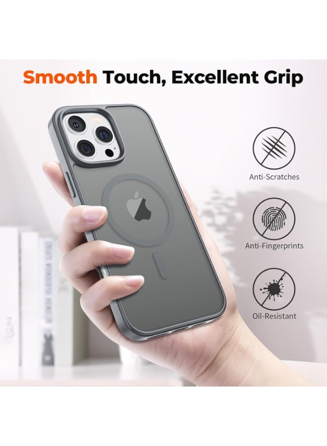 أكاليكس جراب Magsafe لهاتف iPhone 16 Pro Max، جراب خلفي صلب شفاف غير لامع مقاوم للصدمات ومختبر للسقوط، نحيف، (تيتانيوم طبيعي) - Image 4