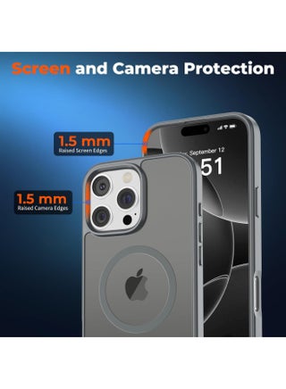 Magsafe iPhone 16 Pro Max Case, Grade Drop Tested Shockproof Matte Translucent Hard Back Slim Case Cover, (Natural Titanium) - view 2