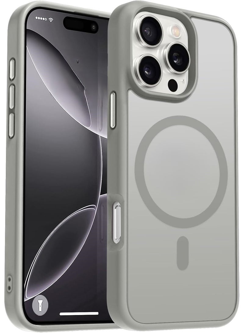 أكاليكس حافظة مغناطيسية مطفية (Matte) لهاتف iPhone 16 Pro Max [مقاومة للصدمات ونحيفة] - غطاء خلفي صلب ومطفي يوفر حماية فائقة الجودة | تيتانيوم طبيعي - Image 1