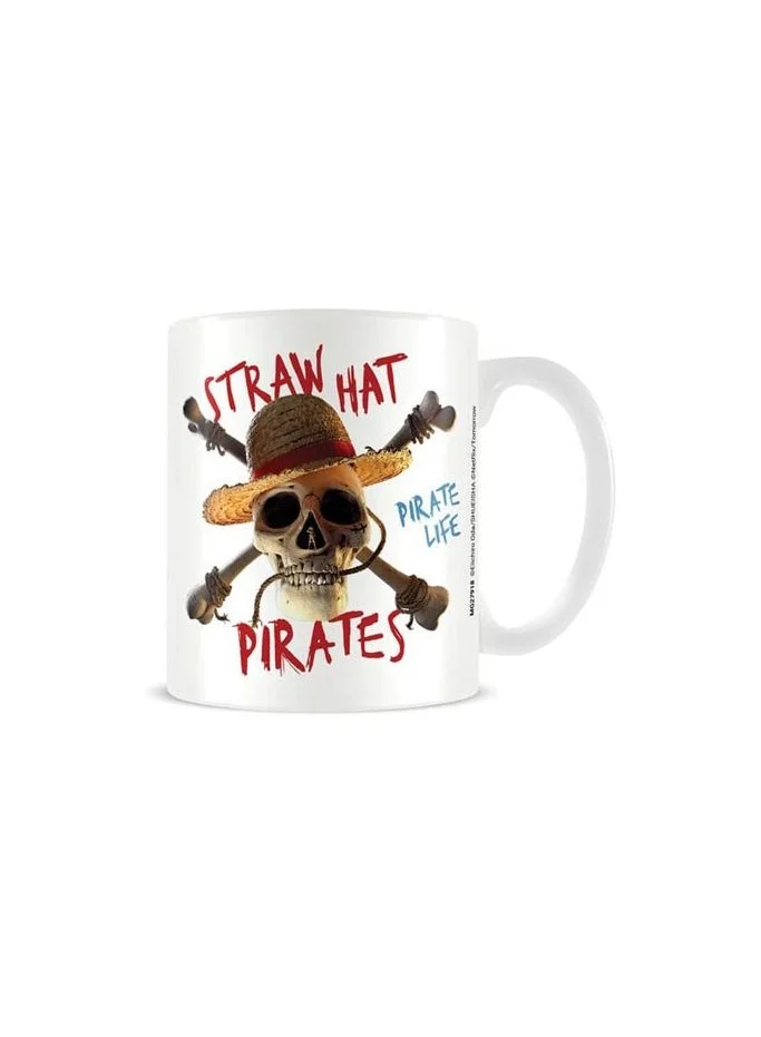 Pyramid One Piece Live Action Straw Hat Pirate Emblem White Mug