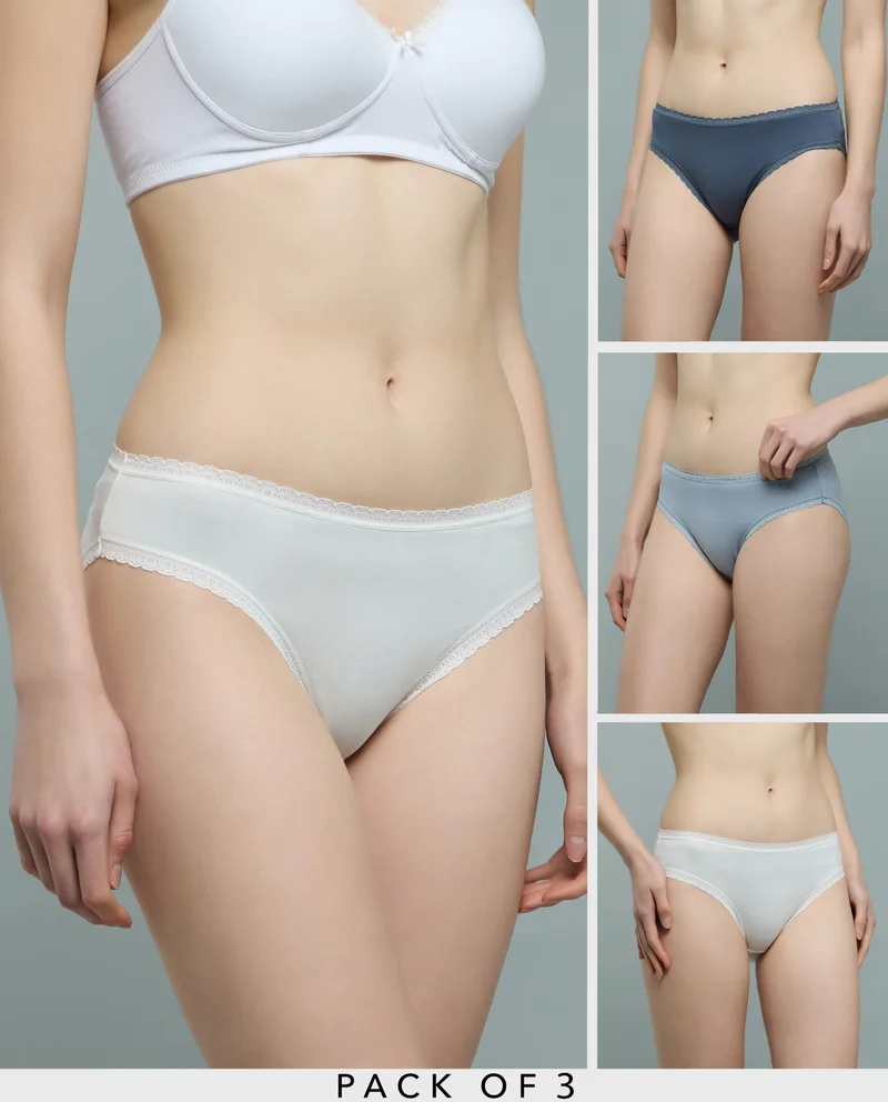 أر أند بي 3 Pack Lace Trim Bikini Briefs