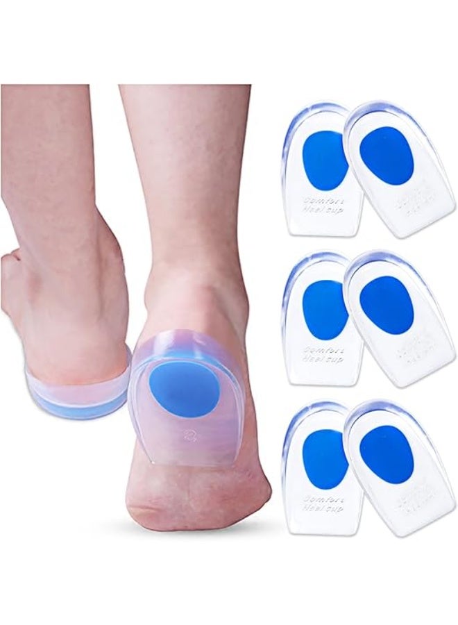 Gel Heel Cups Inserts – Shock Absorbing Heel Support for Plantar Fasciitis & Heel Pain – Comfortable Silicone Pads for Daily Use - Image 1