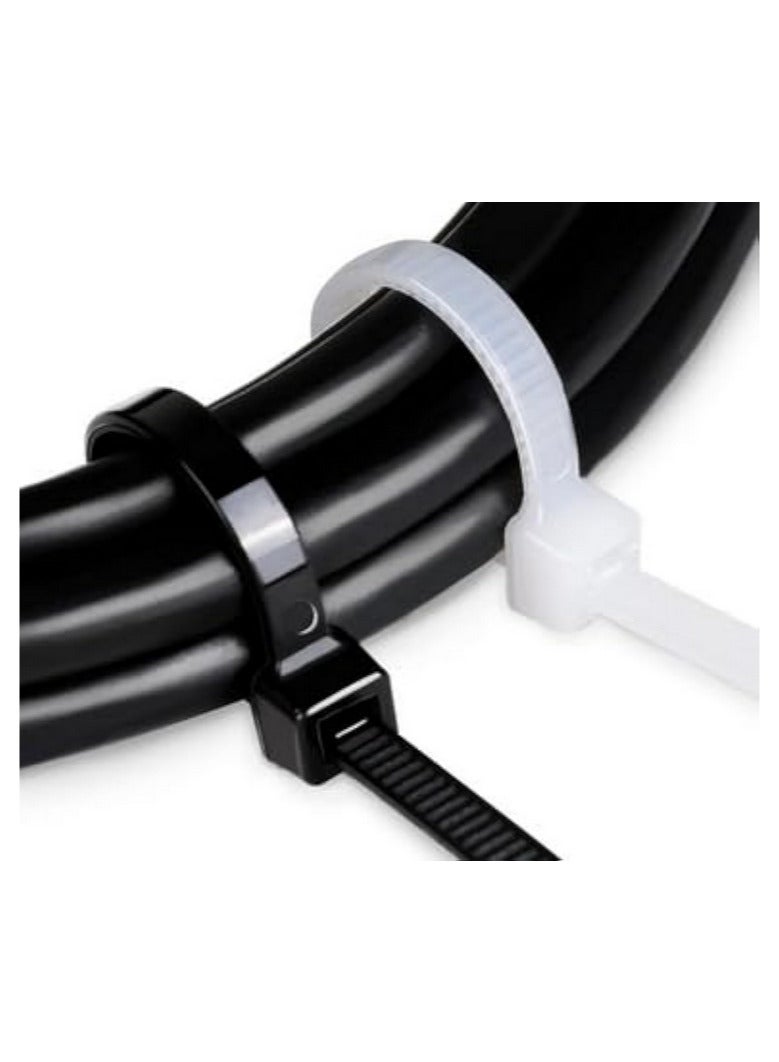 Loquat White Cable Tie 4.8mm Thick Strong and Flexible Plastic for All Purposes (White, 50cm Length) - Image 2