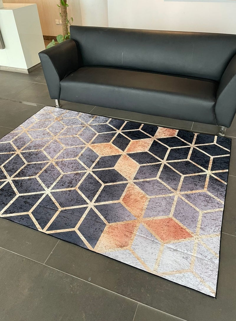 RIZARIES Smoky Cubes Centerpiece Rug, Fabric, Rectangle - Image 4