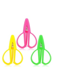 Excefore Mini Scissors, Lightweight Sewing Scissors, Small Size Fabric Cutters, Sewing and Crafting Scissors, Compact Diy Scissors, Portable Knitting Shears, 2.56 x 1.65 Inch (Pink, Green, Yellow)  - Image 1