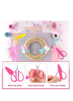 Excefore Mini Scissors, Lightweight Sewing Scissors, Small Size Fabric Cutters, Sewing and Crafting Scissors, Compact Diy Scissors, Portable Knitting Shears, 2.56 x 1.65 Inch (Pink, Green, Yellow)  - Image 3