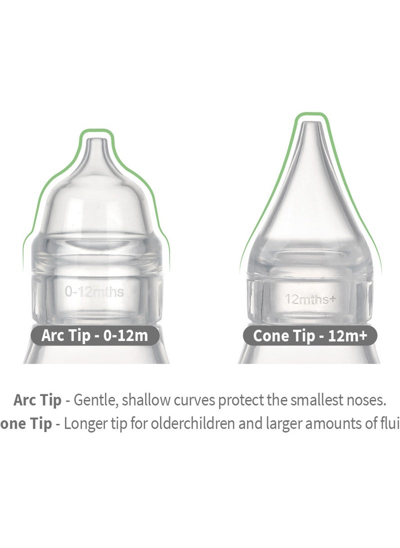 haakaa Silicone Baby Nasal Aspirator, Nose Bulb Syringe, Easy-Squeezy Baby Nose Cleaner, 0m+ Newborn Infant  & Toddler - BPA Free Silicone - 2 Tips  - Image 5